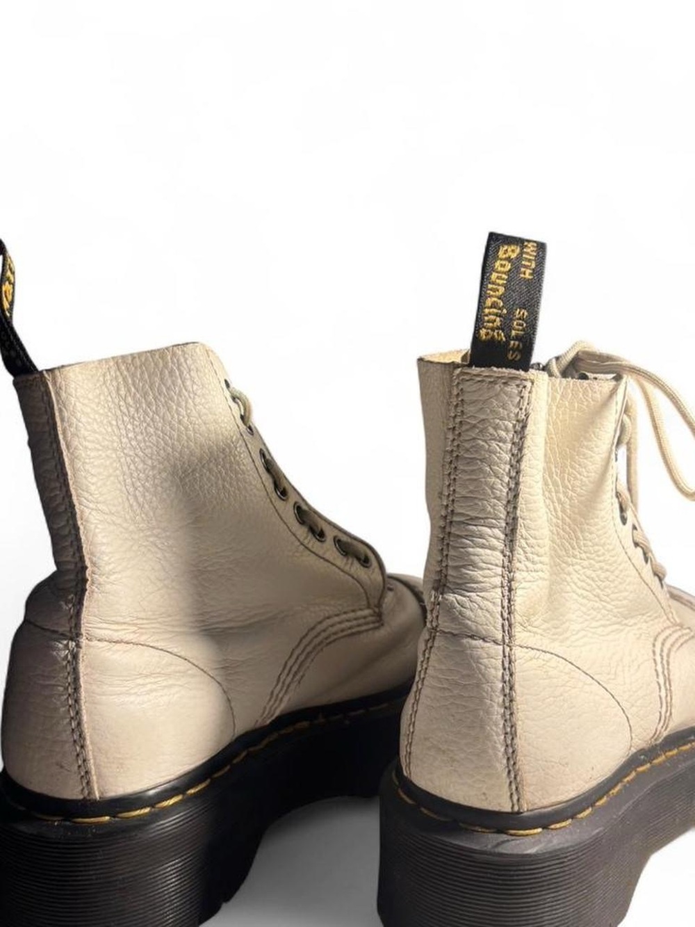 Doc Martins ~ White Sinclair Leather Platform Boots - Picture 5 of 6
